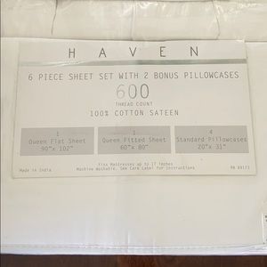 🛏 Haven Queen 6 pc sheet set